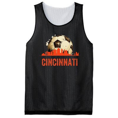 Cincinnati Soccer Queen City Skyline Futbol Fan Mesh Reversible Basketball Jersey Tank