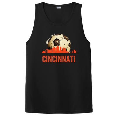 Cincinnati Soccer Queen City Skyline Futbol Fan PosiCharge Competitor Tank