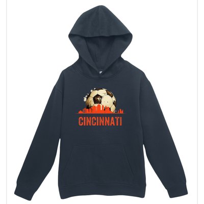 Cincinnati Soccer Queen City Skyline Futbol Fan Urban Pullover Hoodie