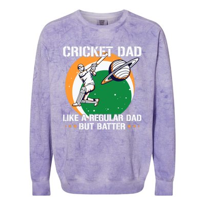 Cricket Sport Quote For An Indian Cricket Dad Colorblast Crewneck Sweatshirt