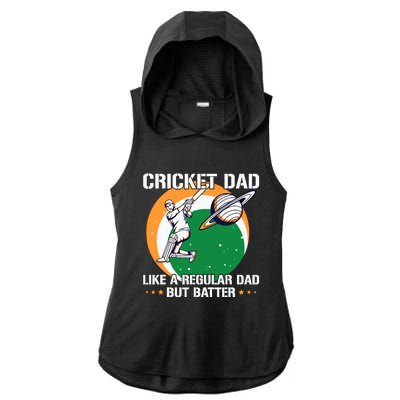 Cricket Sport Quote For An Indian Cricket Dad Ladies PosiCharge Tri-Blend Wicking Draft Hoodie Tank