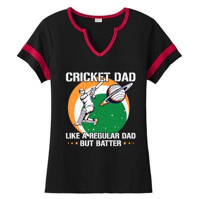 Cricket Sport Quote For An Indian Cricket Dad Ladies Halftime Notch Neck Tee