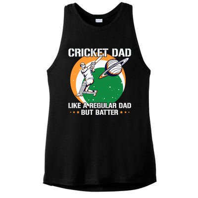 Cricket Sport Quote For An Indian Cricket Dad Ladies PosiCharge Tri-Blend Wicking Tank