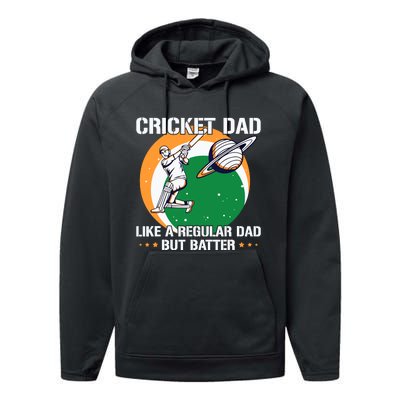 Cricket Sport Quote For An Indian Cricket Dad Performance Fleece Hoodie