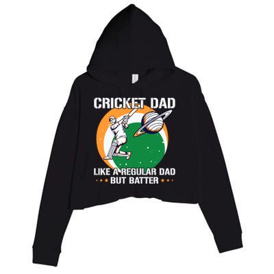 Cricket Sport Quote For An Indian Cricket Dad Crop Fleece Hoodie