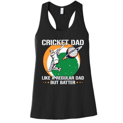 Cricket Sport Quote For An Indian Cricket Dad Women's Racerback Tank