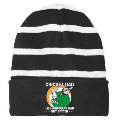 Cricket Sport Quote For An Indian Cricket Dad Striped Beanie with Solid Band