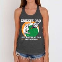 Cricket Sport Quote For An Indian Cricket Dad Women's Knotted Racerback Tank