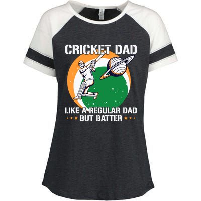 Cricket Sport Quote For An Indian Cricket Dad Enza Ladies Jersey Colorblock Tee