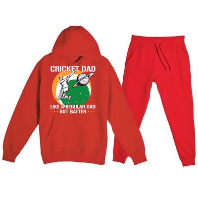 Cricket Sport Quote For An Indian Cricket Dad Premium Hooded Sweatsuit Set