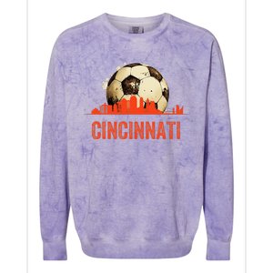 Cincinnati Soccer Queen City Skyline Colorblast Crewneck Sweatshirt