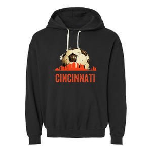 Cincinnati Soccer Queen City Skyline Garment-Dyed Fleece Hoodie