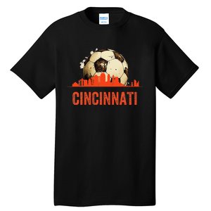 Cincinnati Soccer Queen City Skyline Tall T-Shirt