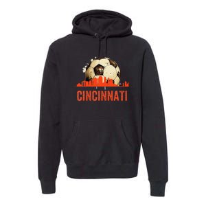 Cincinnati Soccer Queen City Skyline Premium Hoodie