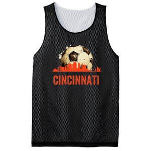 Cincinnati Soccer Queen City Skyline Mesh Reversible Basketball Jersey Tank