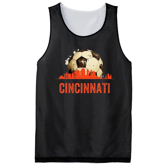 Cincinnati Soccer Queen City Skyline Mesh Reversible Basketball Jersey Tank