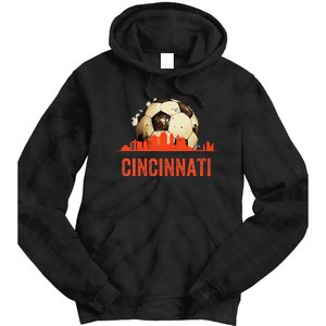 Cincinnati Soccer Queen City Skyline Tie Dye Hoodie