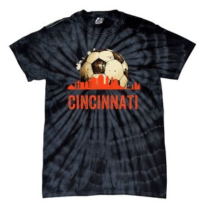 Cincinnati Soccer Queen City Skyline Tie-Dye T-Shirt