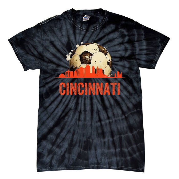 Cincinnati Soccer Queen City Skyline Tie-Dye T-Shirt