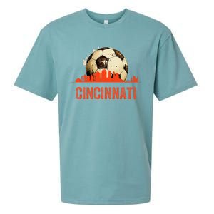 Cincinnati Soccer Queen City Skyline Sueded Cloud Jersey T-Shirt