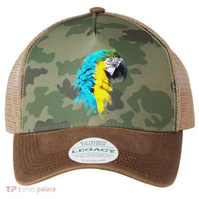 Colourful Scarlet Red Macaw Parrot Bird Painting Of Watercolour Legacy Tie Dye Trucker Hat