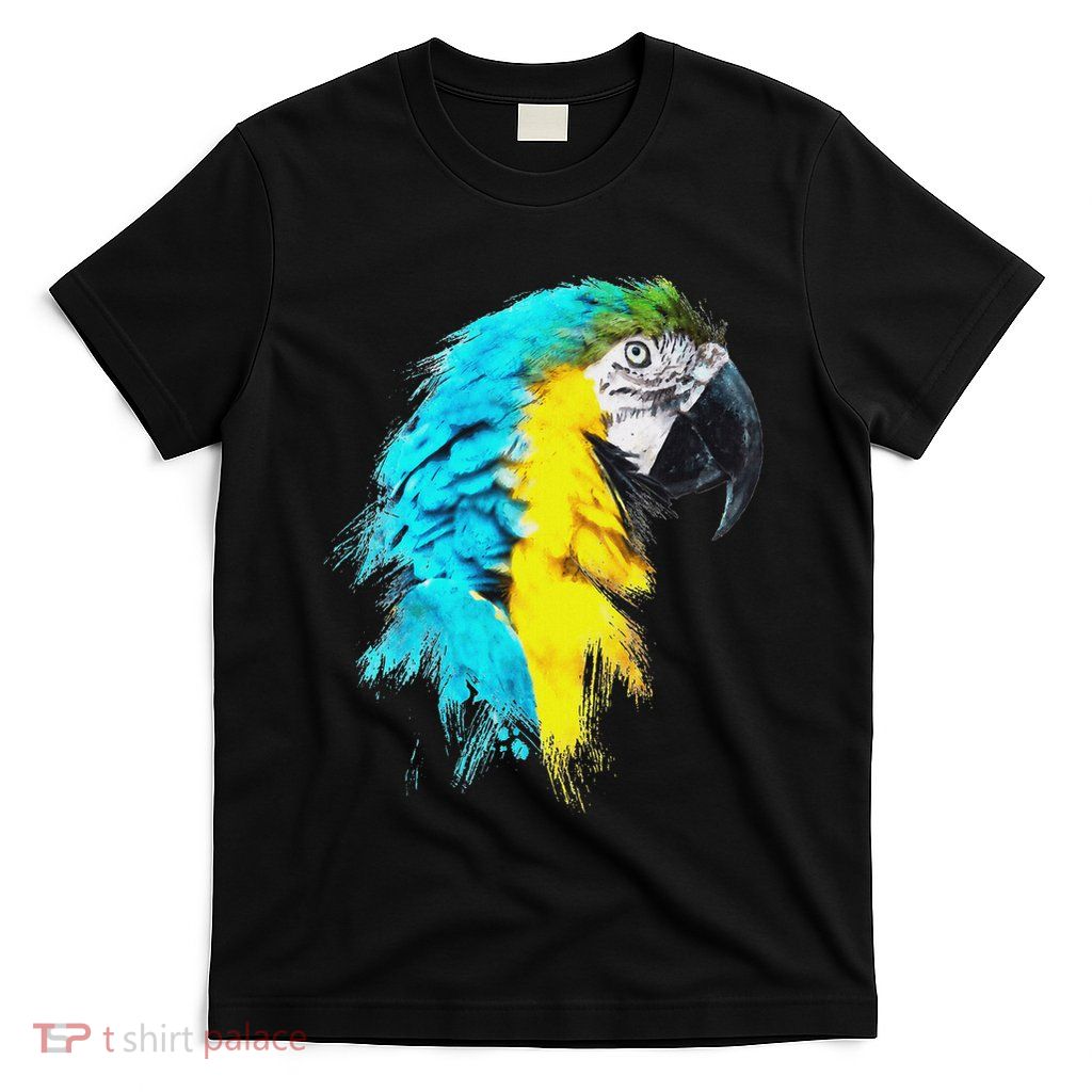 Colourful Scarlet Red Macaw Parrot Bird Painting Of Watercolour T-Shirt