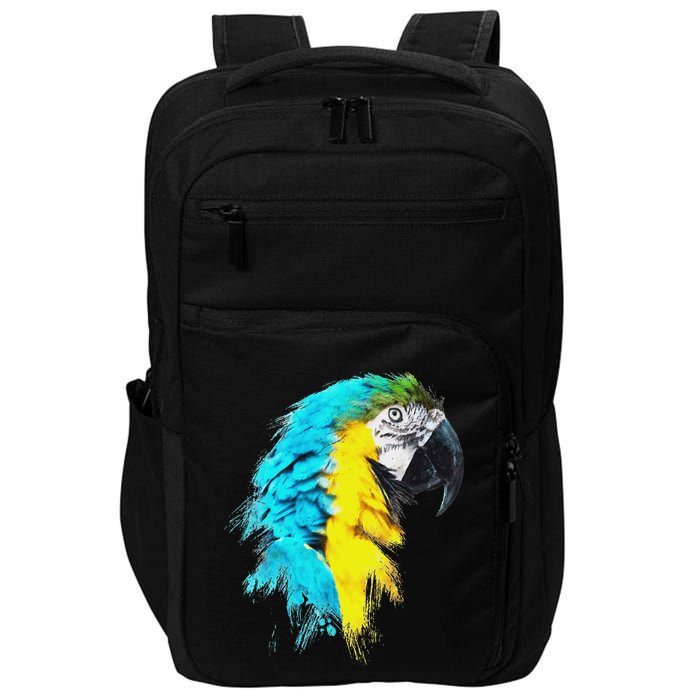 Colourful Scarlet Red Macaw Parrot Bird Painting Of Watercolour Impact Tech Backpack