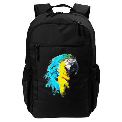 Colourful Scarlet Red Macaw Parrot Bird Painting Of Watercolour Backpack