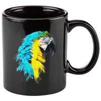 Colourful Scarlet Red Macaw Parrot Bird Painting Of Watercolour 11oz C Handle Ceramic Mug