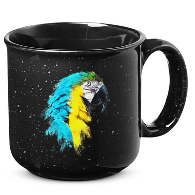 Colourful Scarlet Red Macaw Parrot Bird Painting Of Watercolour 15oz Campfire Ceramic Mug