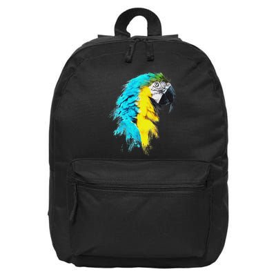 Colourful Scarlet Red Macaw Parrot Bird Painting Of Watercolour 16 in Basic Backpack