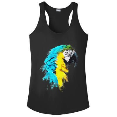 Colourful Scarlet Red Macaw Parrot Bird Painting Of Watercolour Ladies PosiCharge Competitor Racerback Tank