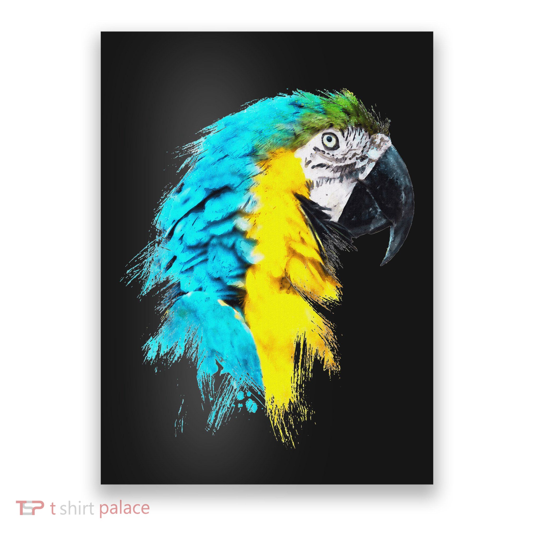 Colourful Scarlet Red Macaw Parrot Bird Painting Of Watercolour Poster