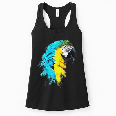 Colourful Scarlet Red Macaw Parrot Bird Painting Of Watercolour Womens Tank Top