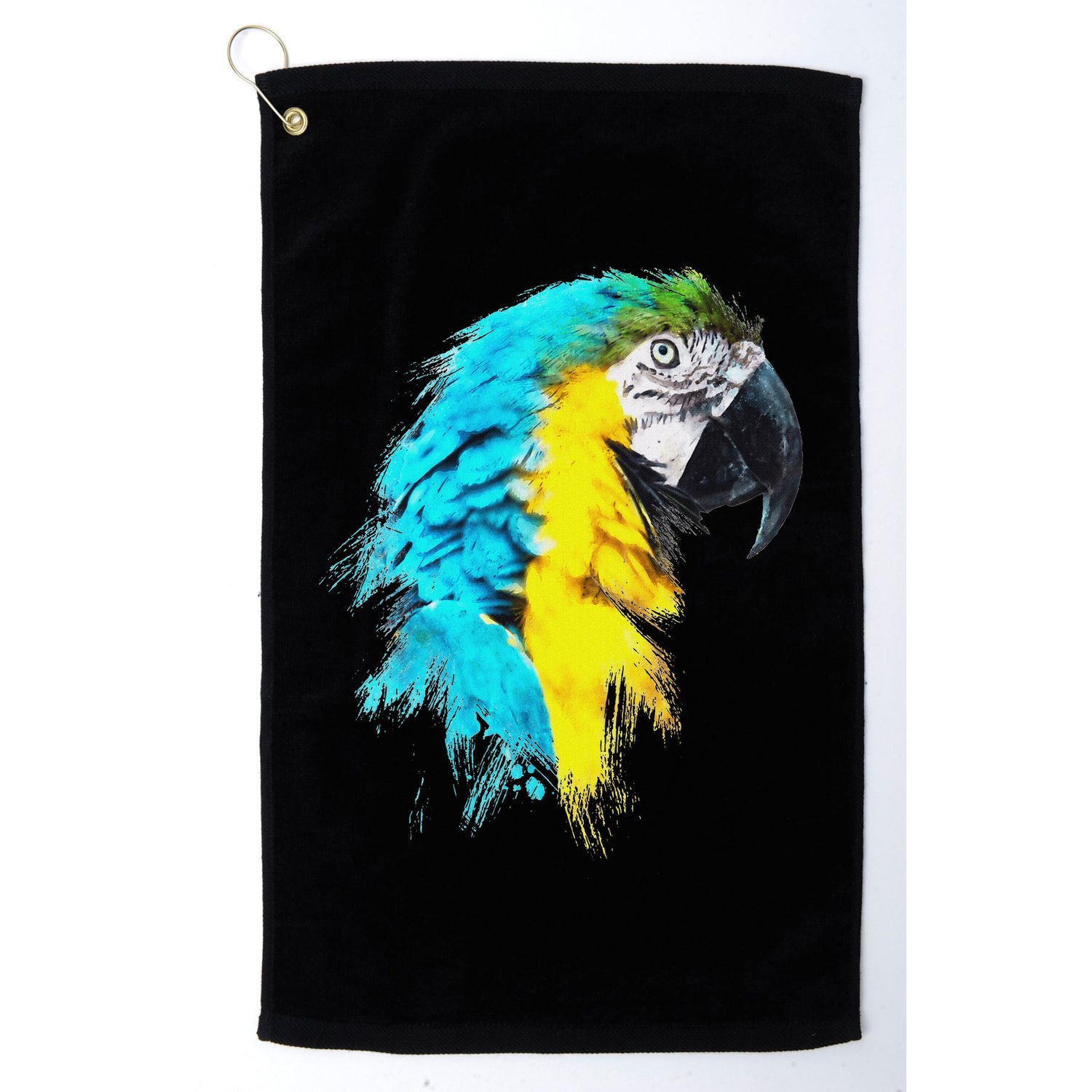 Colourful Scarlet Red Macaw Parrot Bird Painting Of Watercolour Golf Towel