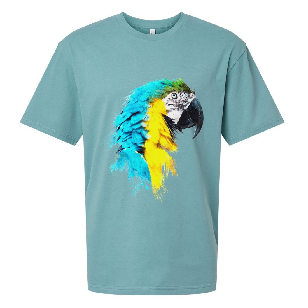 Colourful Scarlet Red Macaw Parrot Bird Painting Of Watercolour Sueded Cloud Jersey T-Shirt