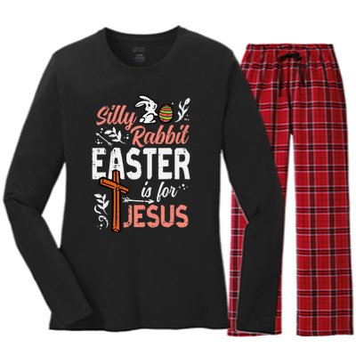 Christian Silly Rabbit Easter For Jesus Women's Long Sleeve Flannel Pajama Set 