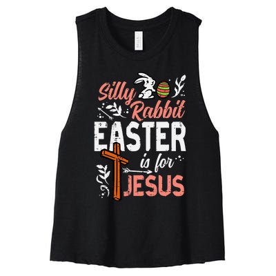 Christian Silly Rabbit Easter For Jesus Women's Racerback Cropped Tank