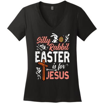 Christian Silly Rabbit Easter For Jesus Women's V-Neck T-Shirt