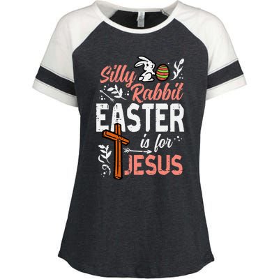 Christian Silly Rabbit Easter For Jesus Enza Ladies Jersey Colorblock Tee