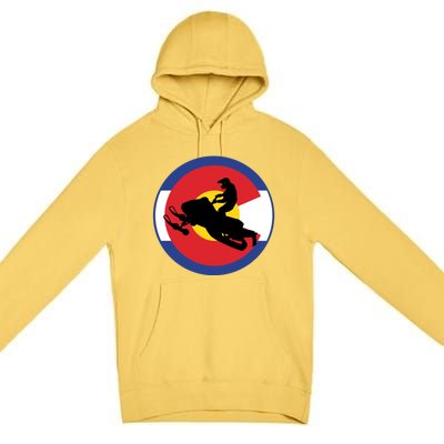 Colorado Snowmobile Rider Snowmobiling In Colorado Gift Premium Pullover Hoodie