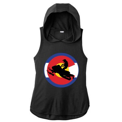 Colorado Snowmobile Rider Snowmobiling In Colorado Gift Ladies PosiCharge Tri-Blend Wicking Draft Hoodie Tank