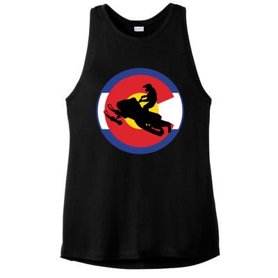 Colorado Snowmobile Rider Snowmobiling In Colorado Gift Ladies PosiCharge Tri-Blend Wicking Tank