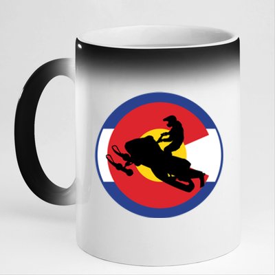 Colorado Snowmobile Rider Snowmobiling In Colorado Gift 11oz Black Color Changing Mug