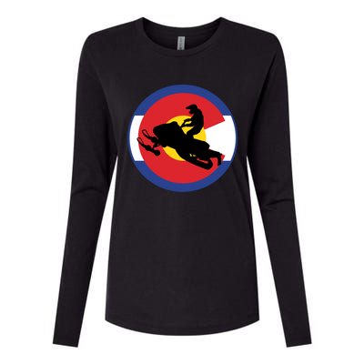 Colorado Snowmobile Rider Snowmobiling In Colorado Gift Womens Cotton Relaxed Long Sleeve T-Shirt