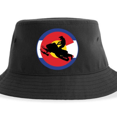 Colorado Snowmobile Rider Snowmobiling In Colorado Gift Sustainable Bucket Hat