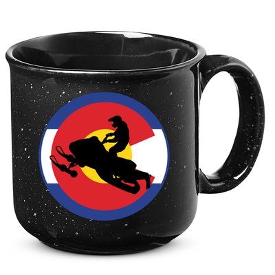 Colorado Snowmobile Rider Snowmobiling In Colorado Gift 15oz Campfire Ceramic Mug