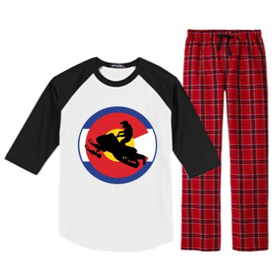 Colorado Snowmobile Rider Snowmobiling In Colorado Gift Raglan Sleeve Pajama Set