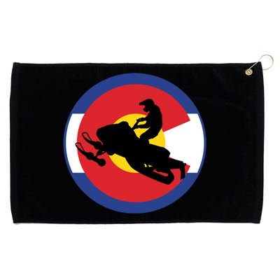 Colorado Snowmobile Rider Snowmobiling In Colorado Gift Grommeted Golf Towel