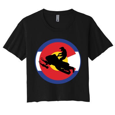 Colorado Snowmobile Rider Snowmobiling In Colorado Gift Crop Top
